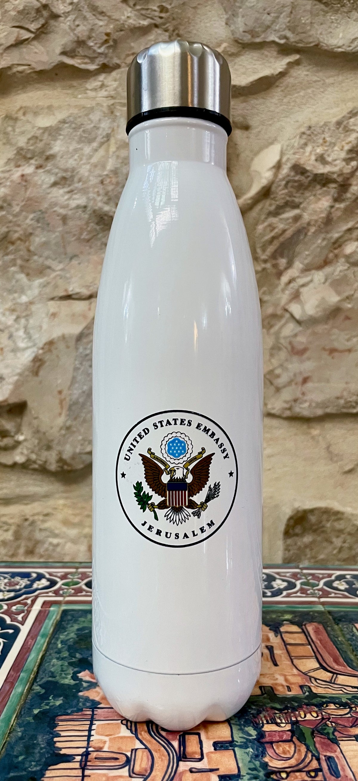 Aluminum Bottle: Embassy Seal (Black/Silver/White/Red)